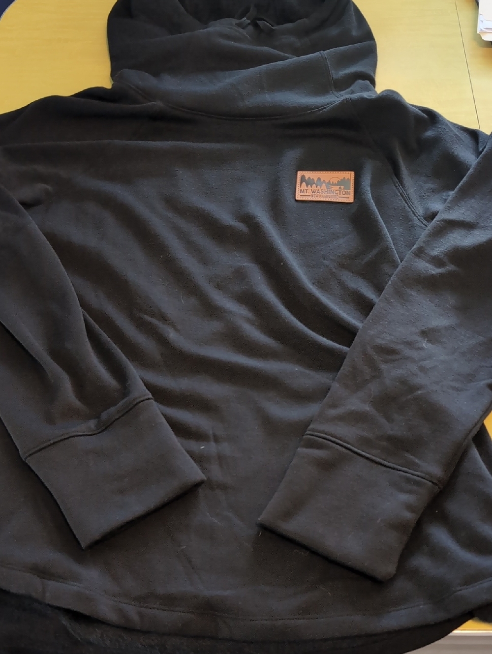 Mt. Washington Black Hoodie with Leather Patch